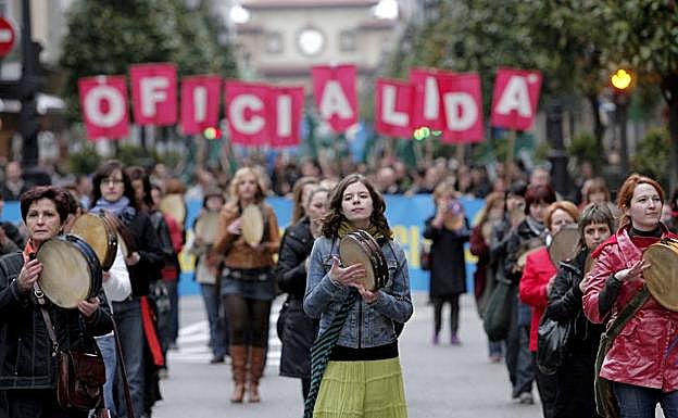 Manifestación para reclamar la oficialidad del asturiano.