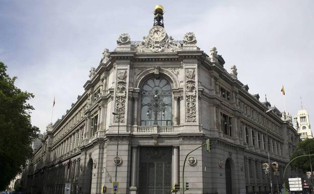 Fachada del Banco de España en Madrid. 