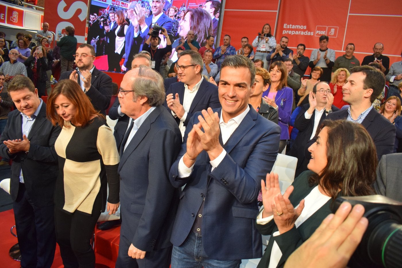 Pedro Sánchez en el Comité Federal del PSOE, donde se comprometió a ayudar a las comarcas mineras durante el proceso de transición energética. 