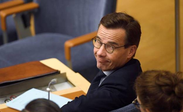 El líder conservador, Ulf Kristersson, este miércoles en el Riksdag.