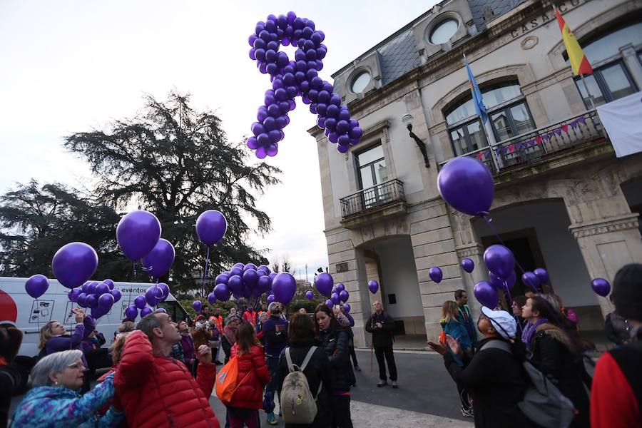 Cerca de 100 personas han recorrido la distancia que separa la plaza del Ayuntamiento de Siero del Parque de La Paz de Lugones