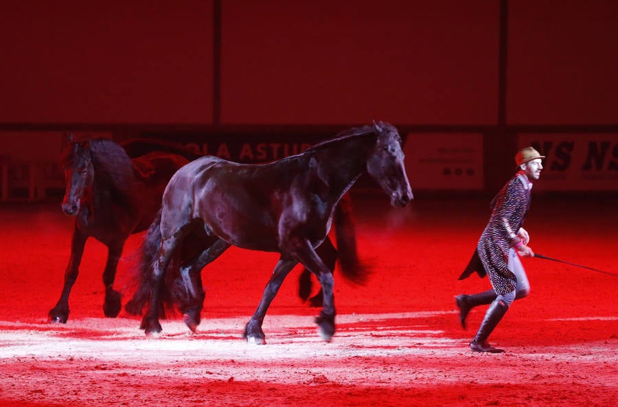 Santi Serra, especialista en doma clásica, hizo que el público se quedase con la boca abierta en la jornada inaugural del Concurso de Saltos Internacional Indoor.