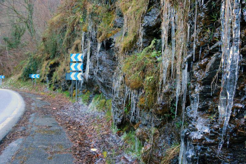 Gijón, Cangas del Narcea, Oviedo o Pajeres, al igual que otros muchos rincones de la región, amanecieron cubiertas de hielo