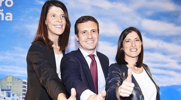 Pablo Casado presenta a las candidatos a la presidencia de Cantabria, Ruth Beitia, y a la Alcaldía de Santander, Gema Igual 