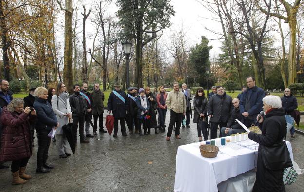 Aída Oceransky durante el acto en recuerdo de las víctimas del Holocausto. 