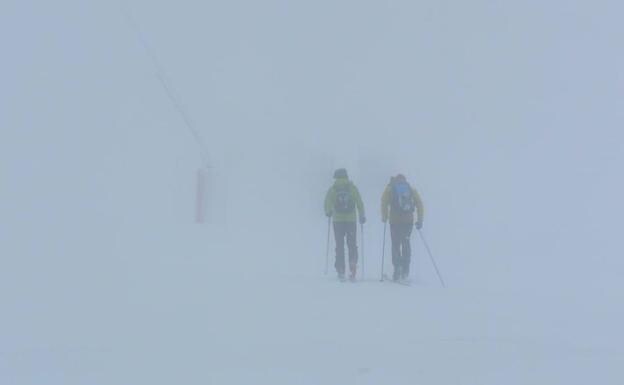 Estación de esquí de Pajares esta mañana. 