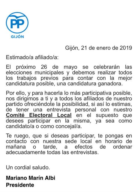 Imagen - La carta remitida a la militancia.