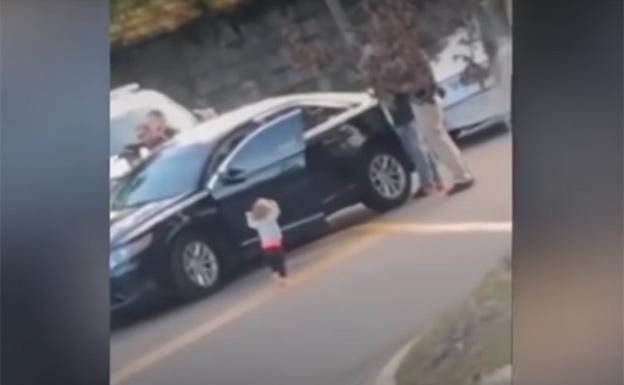 Una pareja grabó la secuencia.