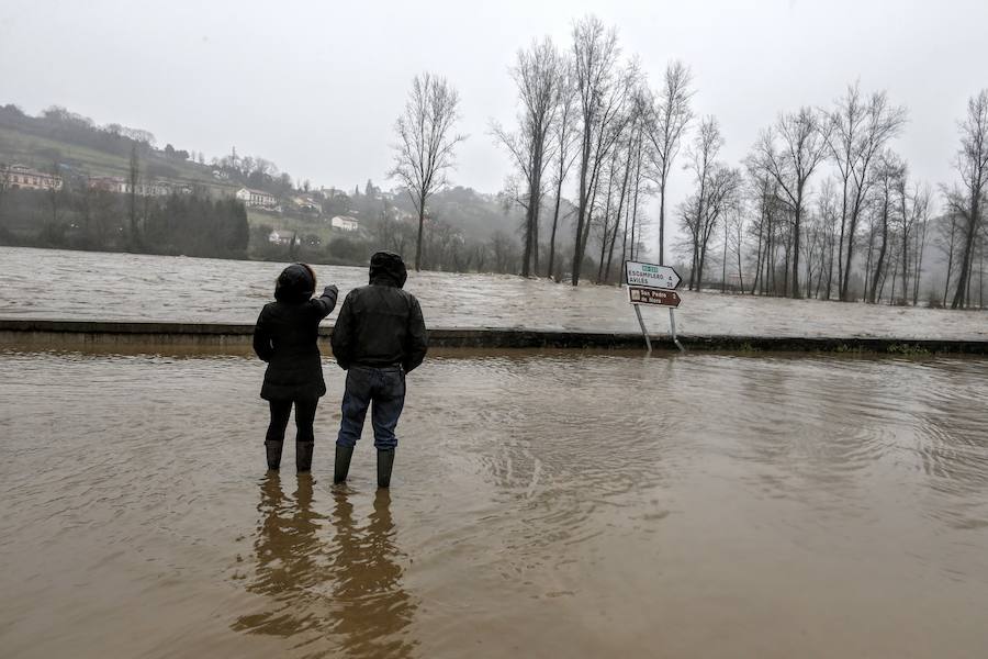 El temporal de Asturias ha dejado multitud de destrozos en Trubia