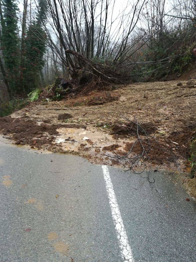 Las intensas lluvias que han caído en las últimas horas en la región desbordó el río Naviego y obligó a cerrar el paseo del Vino