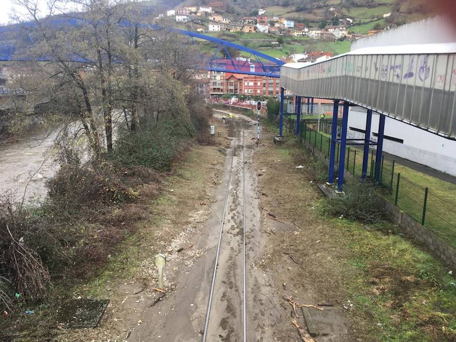 Las inundaciones por la crecida de este río, además del Caudal, causó estragos en las cuencas asturianas.