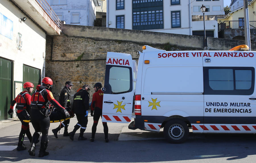 Una compañía del V Batallón de Intervención de Emergencias (BIEM V) de la Unidad Militar de Emergencia ha realizado este martes un ejercicio de instrucción en la zona de la ría del Eo. Navegación con embarcaciones a motor y remo, rescates acuáticos y trabajos subacuáticos o búsqueda en las orillas han sido algunos de los ejercicios realizados.