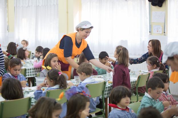 Comedor escolar en el colegio de El Quirinal este curso. 