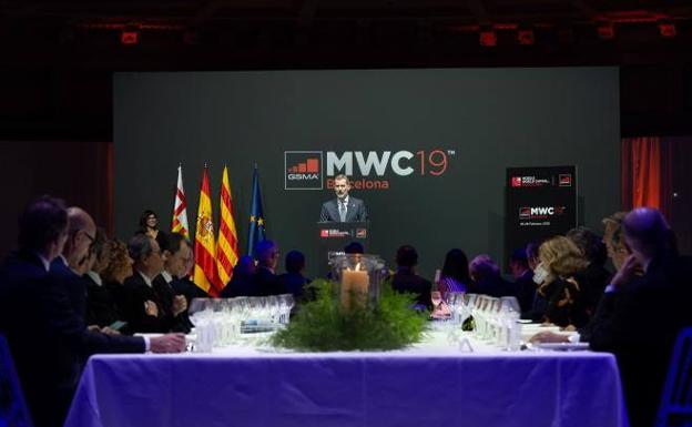 El Rey Felipe VI preside la cena oficial del GSMA Mobile World Congress 2019.