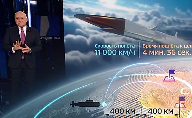 El principal canal público ruso muestra cómo sería un ataque nuclear ruso contra EE UU