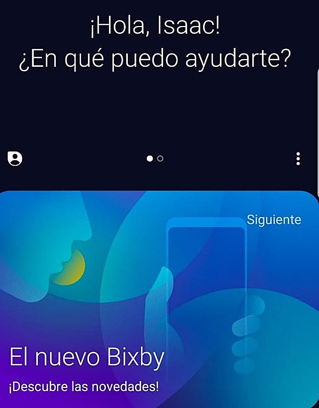 El asistente virtual Bixby trabajando en un móvil de Samsung.