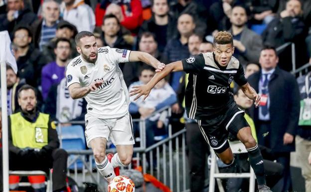 Dani Carvajal, durante el partido contra el Ajax. 