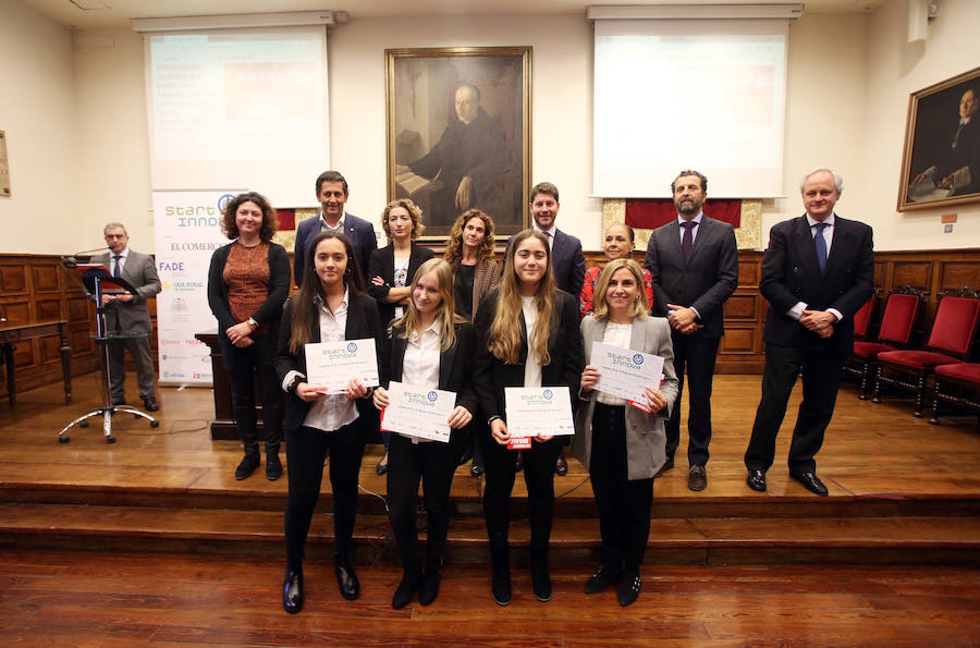 El proyecto Soundup del Colegio de Fomento Peñamayor se ha alzado con el primer premio en la categoría de menores de 17 años de STARTinnova, el programa de impulso de la cultura emprendedora de EL COMERCIO. En la categoría de segundo de Bachillerato y Formación Profesional se ha impuesto Imapro, del CIFP La Laboral, gracias a su propuesta de una compañía de mantenimiento para la Industria 4.0 de la región.