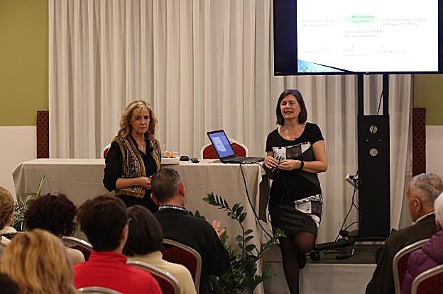 Molina y Rodríguez, ayer durante la charla. 