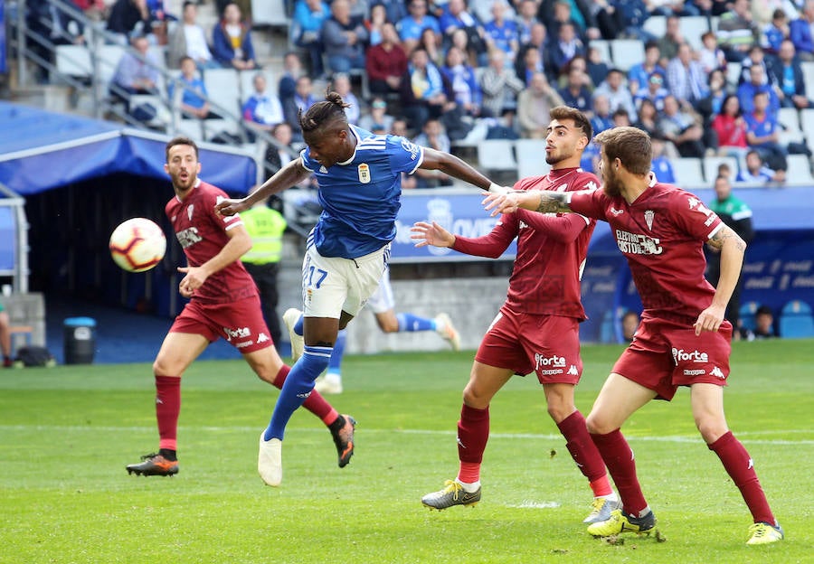 El equipo azul empató en el Carlos Tartiere y dejó escapa tres puntos que le mantienen noveno en la clasificación de Segunda División