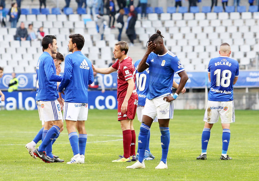 El equipo azul empató en el Carlos Tartiere y dejó escapa tres puntos que le mantienen noveno en la clasificación de Segunda División