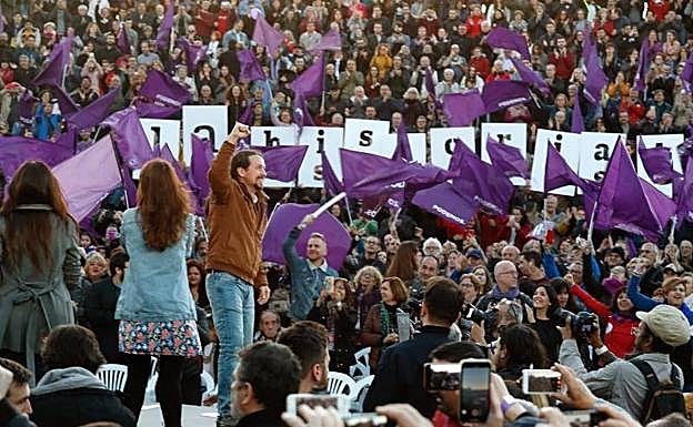 Cierre de campaña de Pablo Iglesias en Madrid.