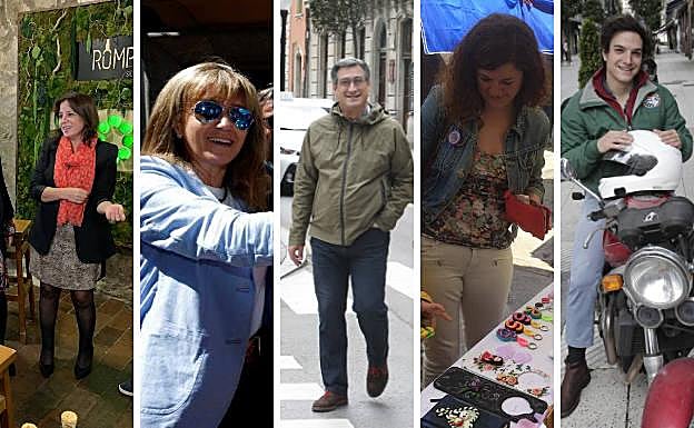 De izquierda a derecha; Adriana Lastra, candidata del PSOE, Paloma Gázquez, del PP, Ignacio Prendes, de Ciudadanos, Sofía Castañón, de Podemos y José María Figaredo, de Vox