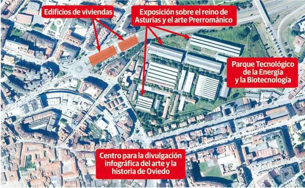 Propuesta para peatonalizar la entrada de Oviedo desde Santullano a la glorieta de la Cruz Roja. 