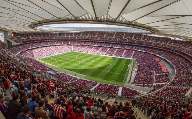 Aspecto del Metropolitano durante el Atlético-Barça femenino.