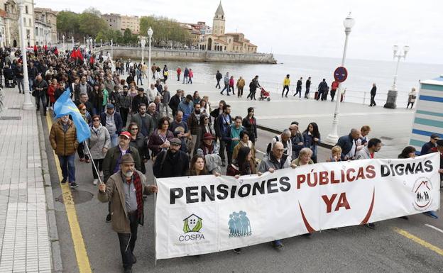 Una de las pancartas de la manifestación de Gijón.