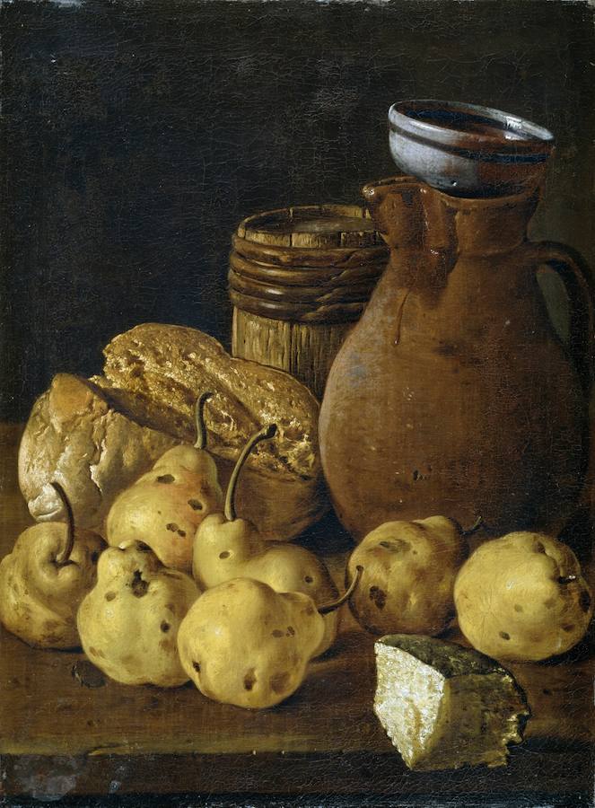 ‘Bodegón con peras, queso, pan y recipientes’, de Luis Meléndez, siglo XVIII, en el Bellas Artes.