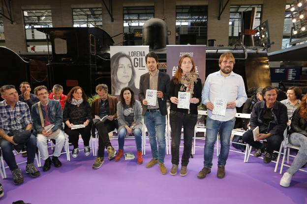 Presentación del programa regional de Podemos, en Gijón.