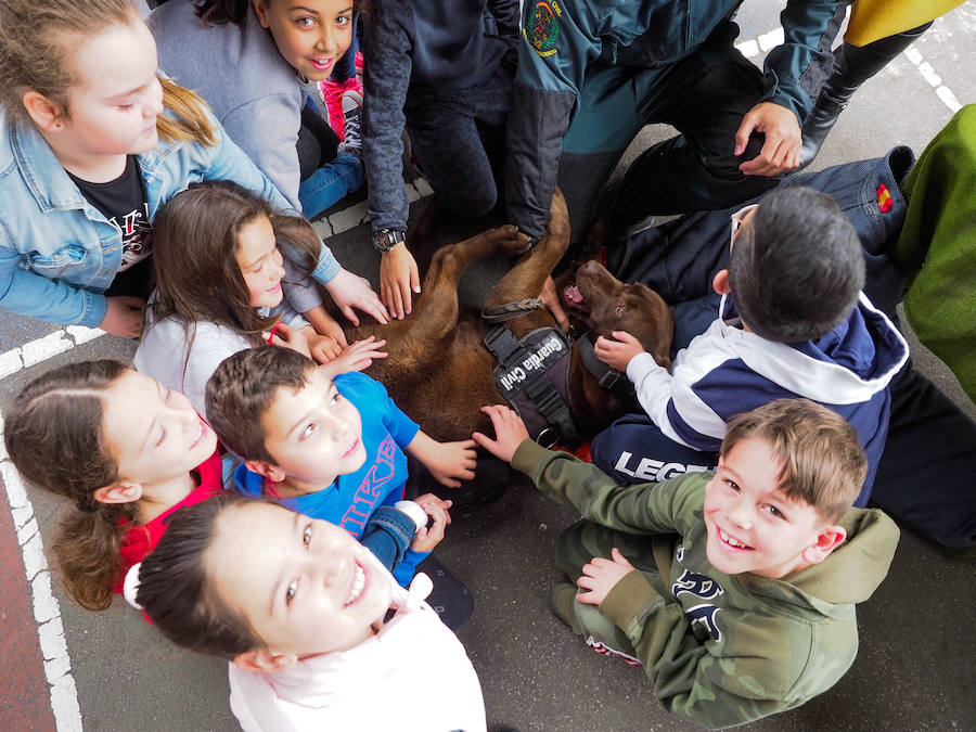 La Guardia Civil ha dado una lección de seguridad ciudadana a los niños del colegio CP Lloreu de Gijón