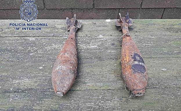 Los dos artefactos de la Guerra Civil localizados en Oviedo.