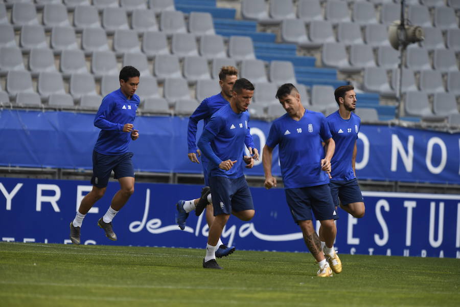 El Real Oviedo prepara en el Carlos Tartiere el último partido de la temporada.