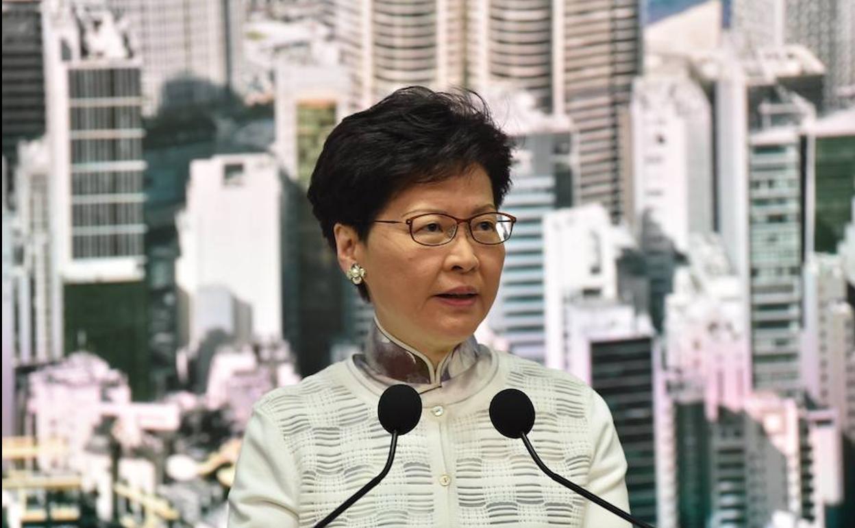 La jefa ejecutiva de Hong Kong, Carrie Lam.