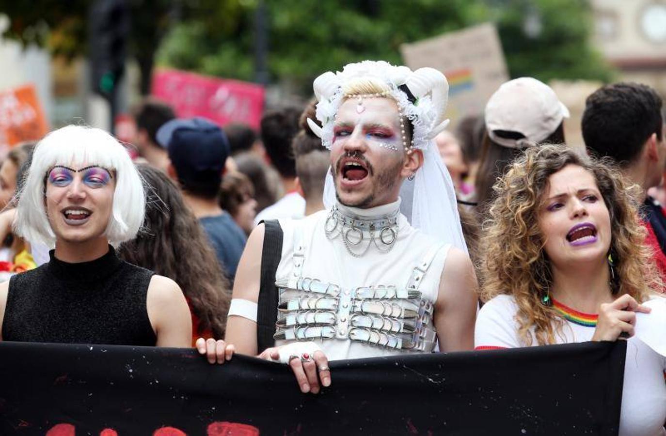 Cientos de personas participaron ayer en los distintos actos celebrados en Asturias con motivo del Día del Orgullo Gay. En Oviedo reivindicaron en una marcha un 'Orgullo Crítico' y a favor de la diversidad sexual.