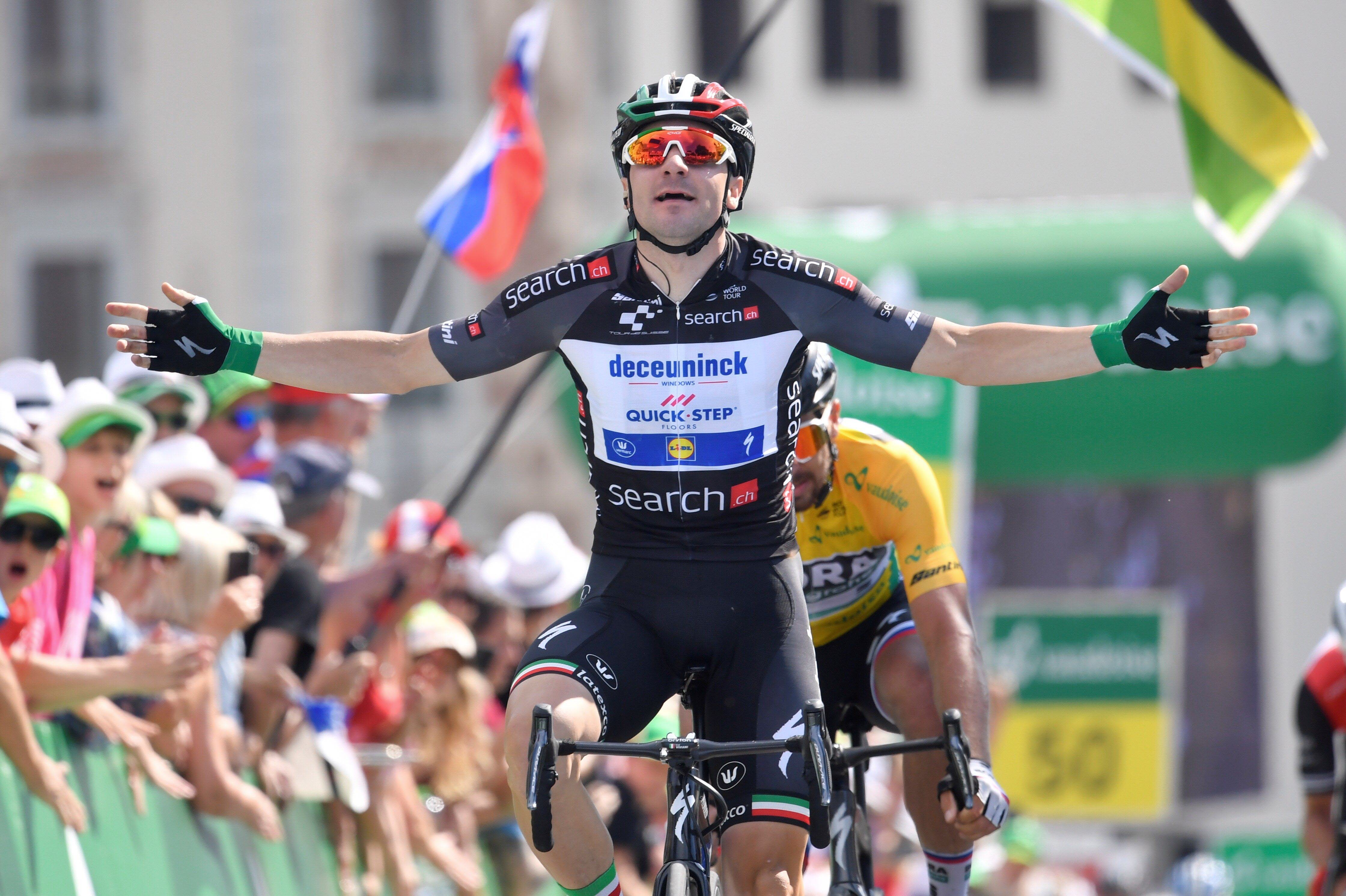 Elia Viviani, durante la Vuelta a Suiza.