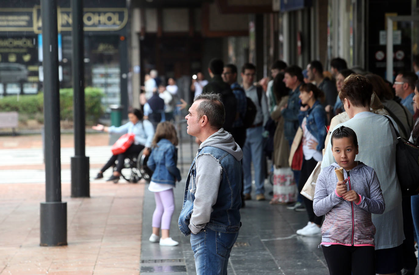 Momento de la granizada caída en Oviedo el 3 de julio