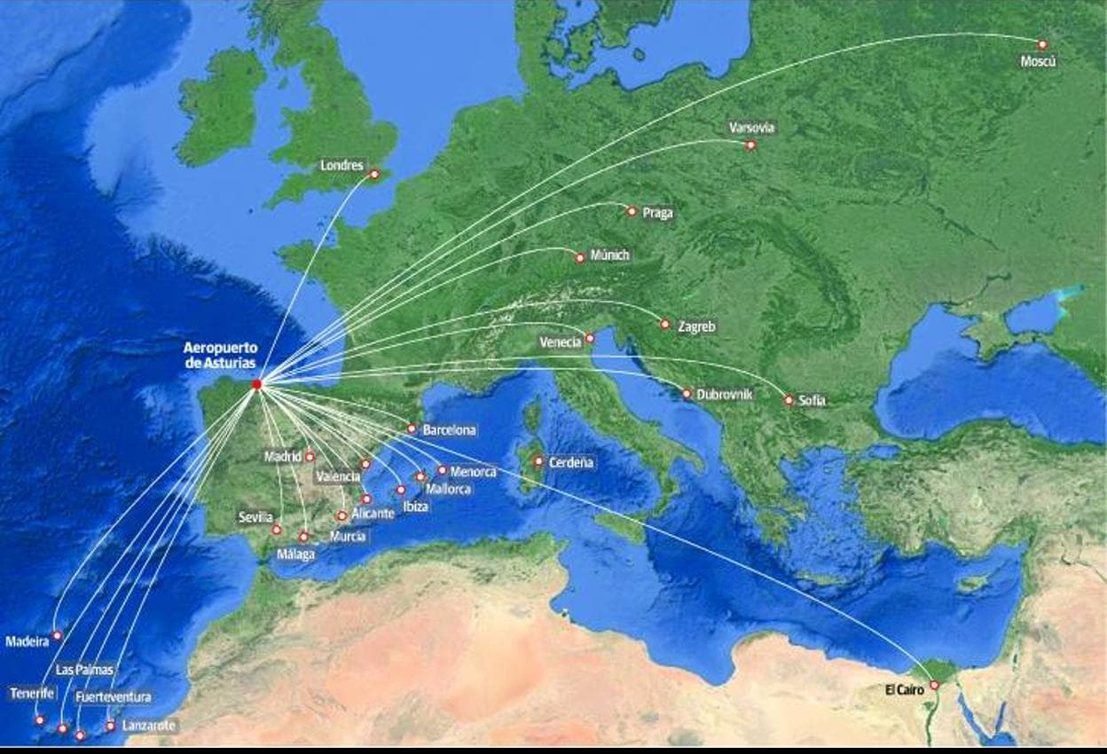 Iberia y Vueling adelantan sus salidas desde Asturias para llenar sus vuelos internacionales