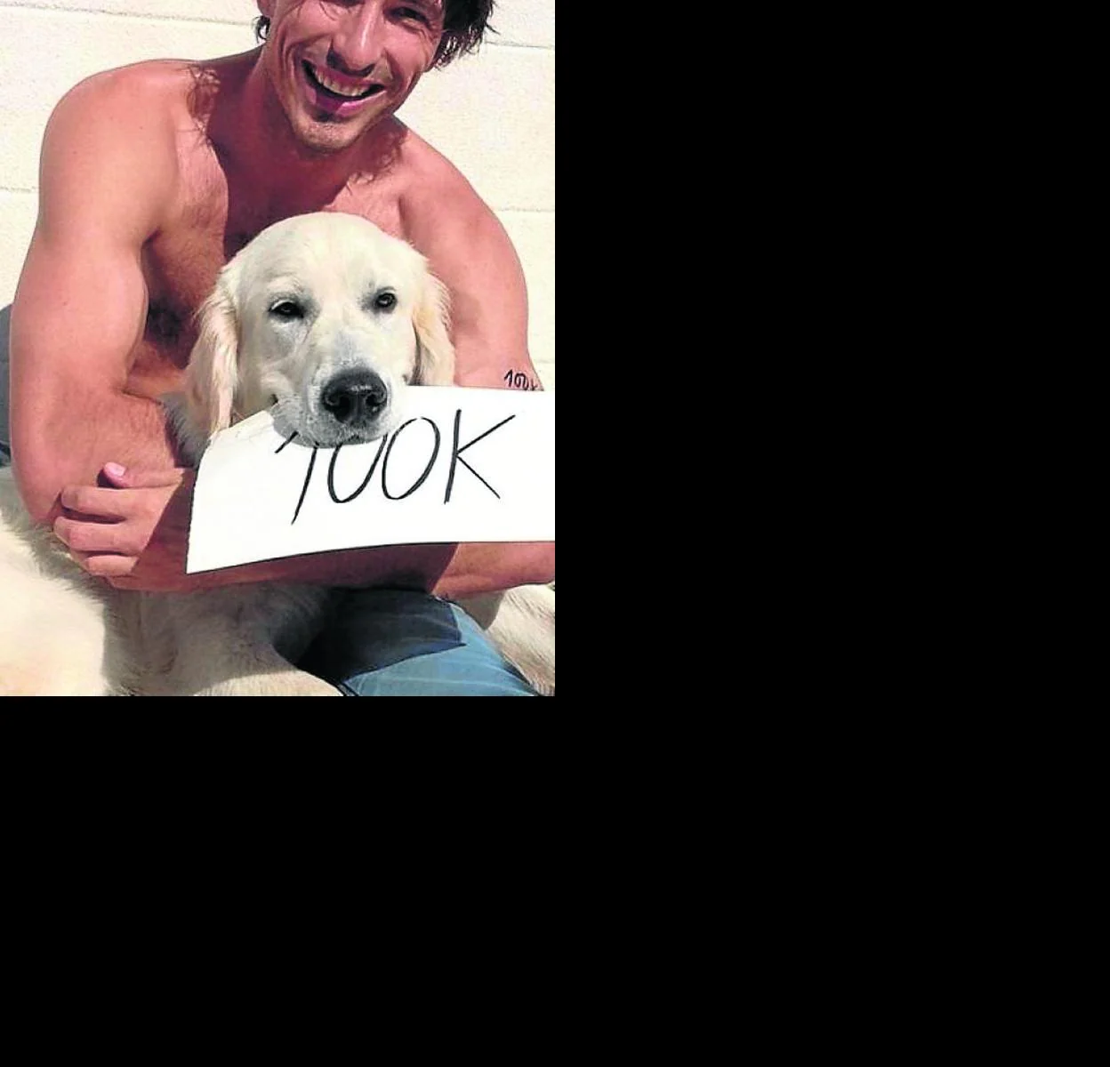 Andrés Velencoso le creó una cuenta de Instagram a su perro 'Herry' (a la izquierda, celebrando los 100.000 seguidores).