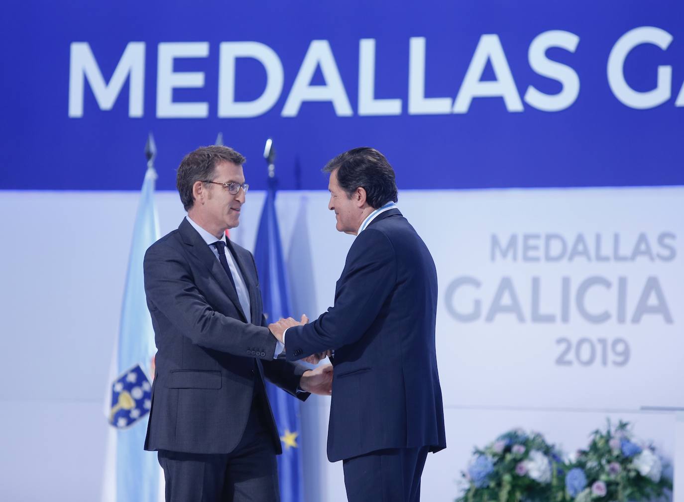 El expresidente del Principado Javier Fernández fue homenajeado este mediodía en Galicia por el gobierno de Núñez Feijóo.