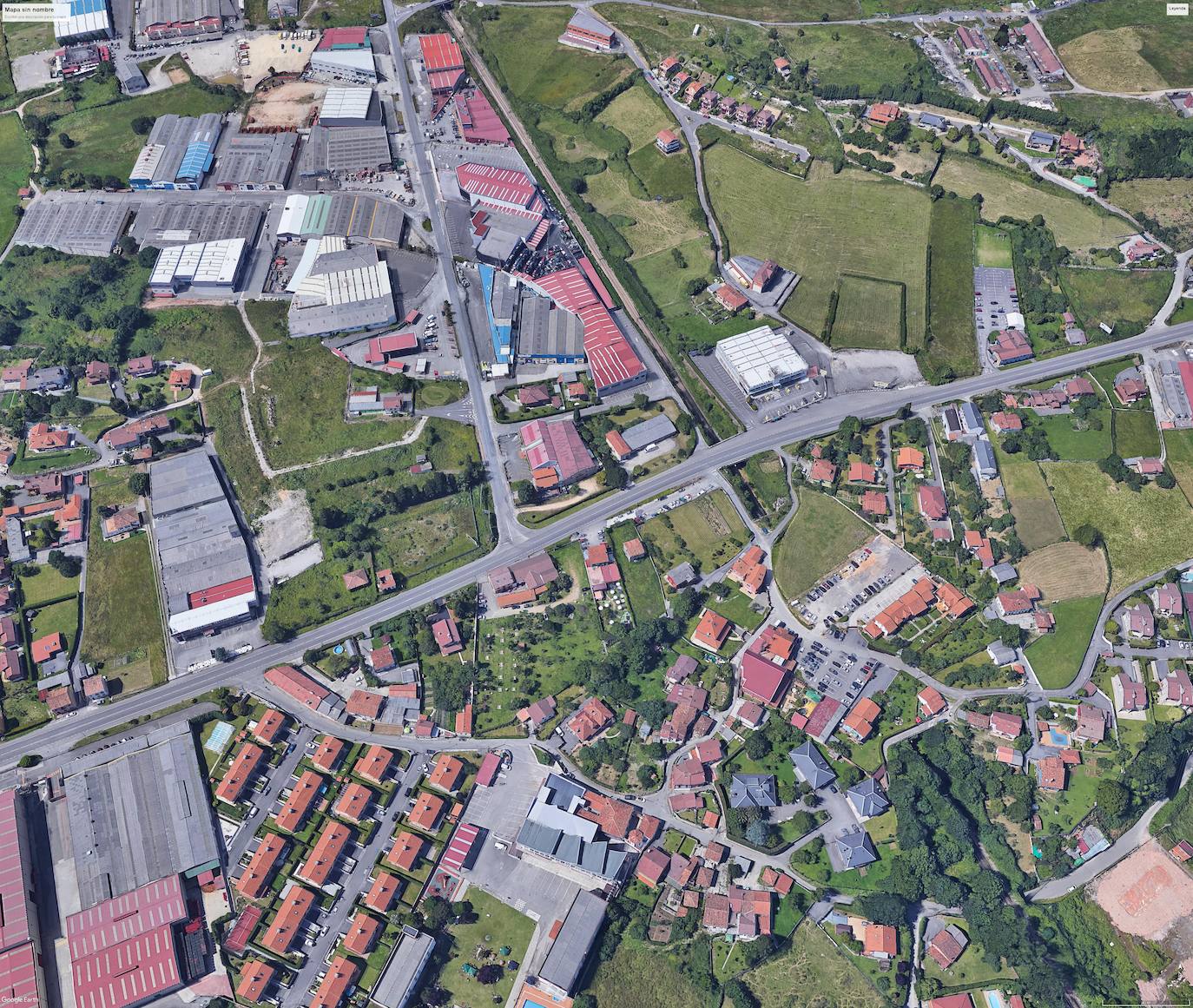 Granda. La N-634 está llena de naves y restaurantes en la zona de Desguaces Oviedo. Se plantea una pequeña rotonda para salvar el cruce con la SI-3.