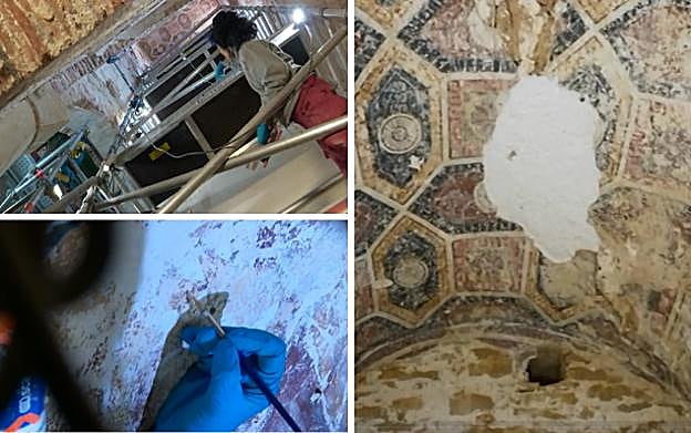 La restauración de San Miguel de Lillo saca a la luz nuevas pinturas murales del siglo IX
