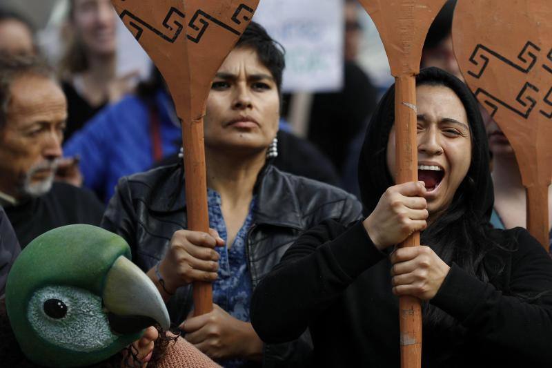 Distintas ciudades del mundo acogieron este viernes concentraciones en señal de protesta por las malas políticas del gobierno brasileño en cuanto a la gestión de los incendios del Amazonas.