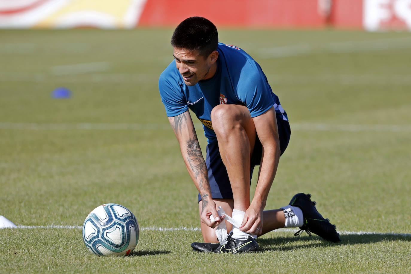 Los rojiblancos preparan su partido del domingo ante el Depor (21 horas. El Molinón)
