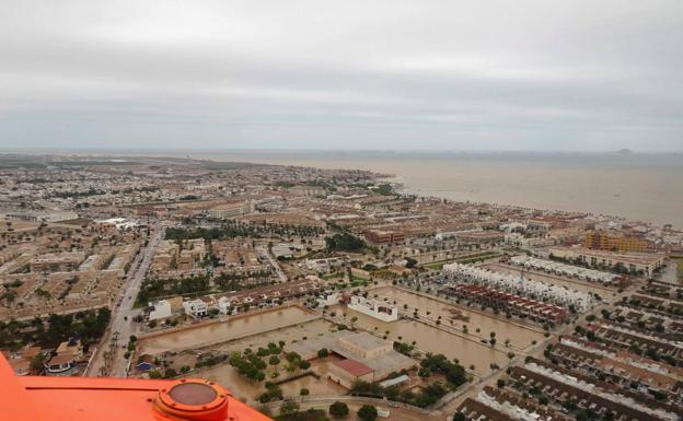 Vistas aéreas de la zona del Mar Menor. 