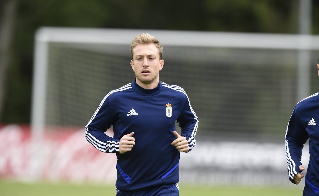 Edu Cortina durante un entrenamiento. 