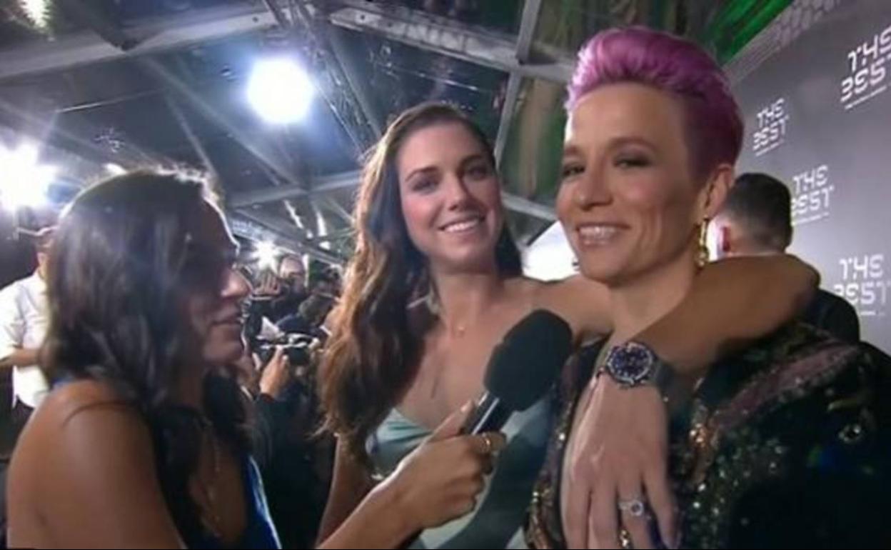 Megan Rapinoe en el momento de las polémicas declaraciones durante la gala de los premios The Best.