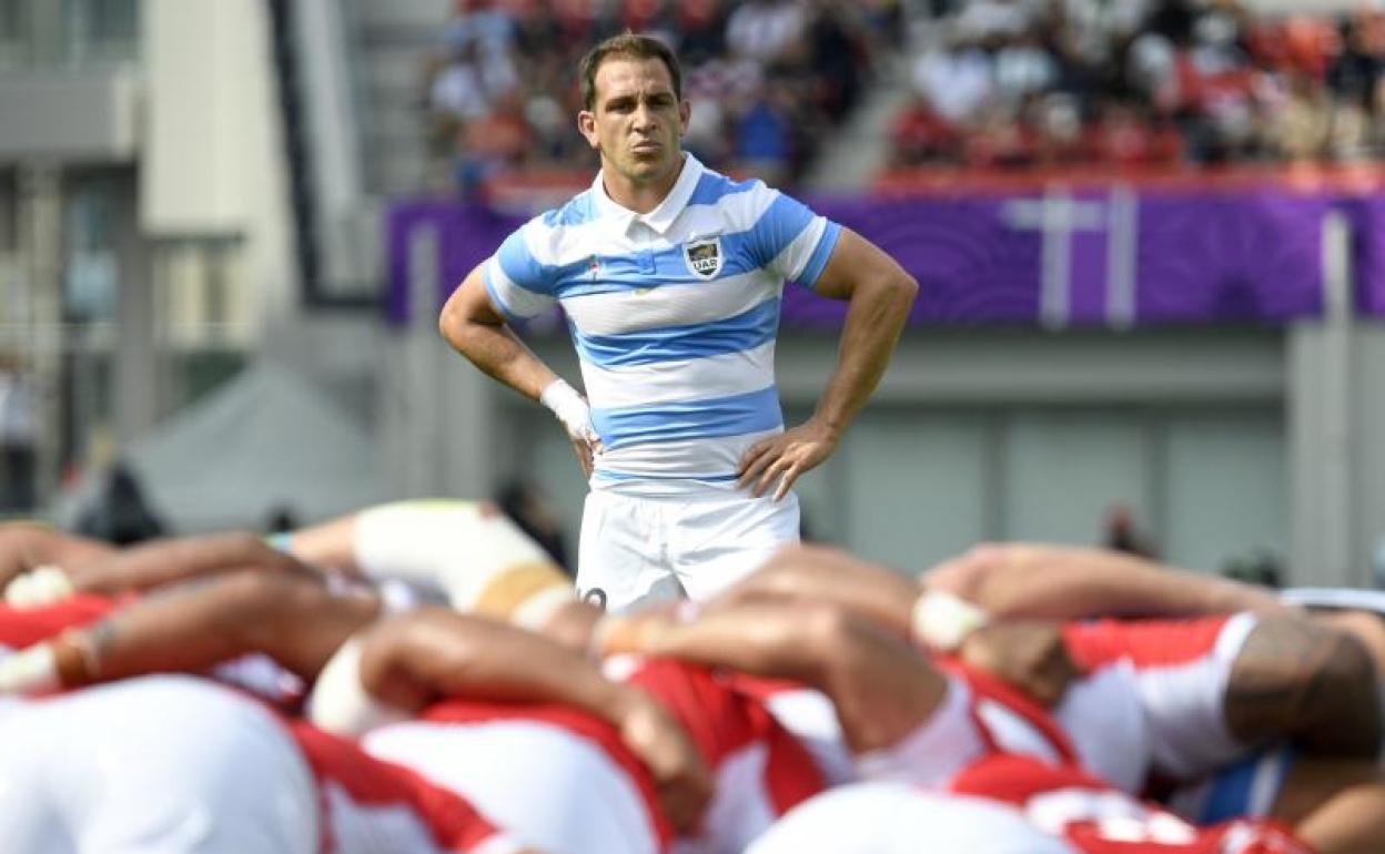 Benjamín Urdapilleta, durante el partido entre Argentina y Tonga.